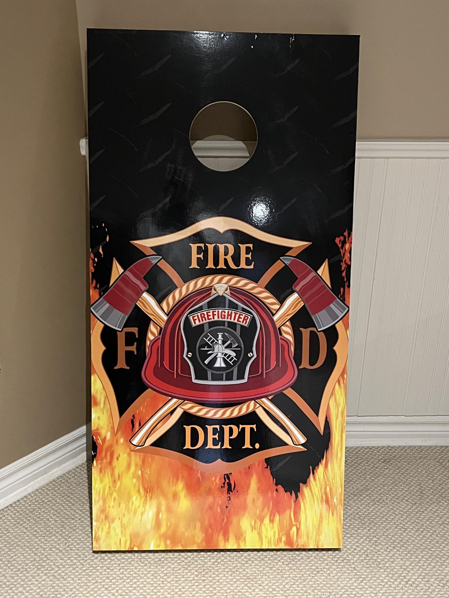 Fire Department Maltese Cross Design B Corn Hole Board Decal Wraps