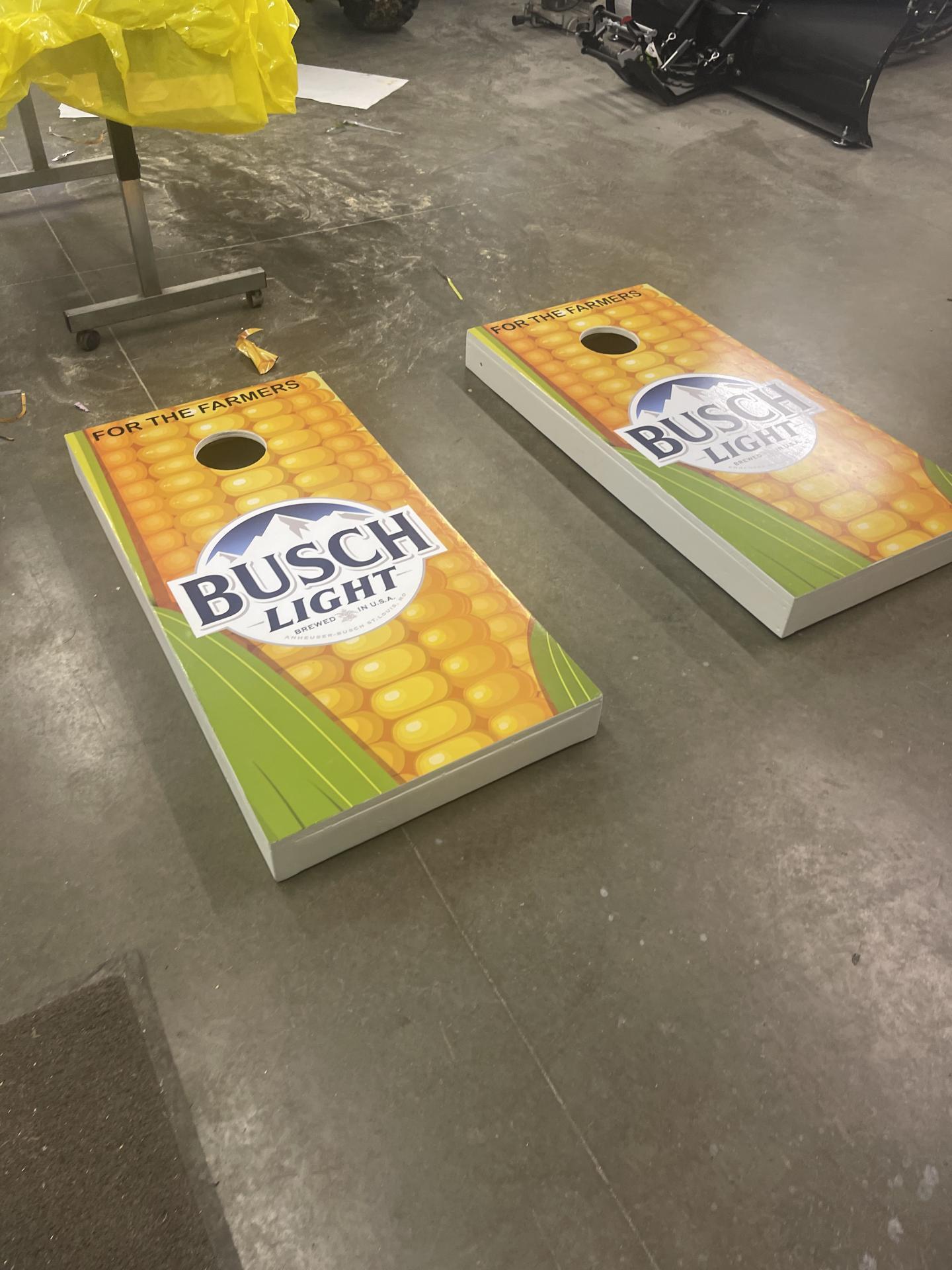 Busch Light For the Farmers Corn Hole Board Decal Wrap