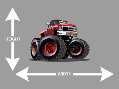 Red Cartoon Monster Truck Wall Art Decal