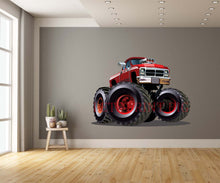 Red Cartoon Monster Truck Wall Art Decal