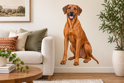 Rhodesian Ridgeback contour cut dog decal living room mockup