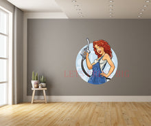 Girl With Petrol Pump Wall Art Decal