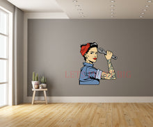 Vintage Colorful Pinup Mechanic Girl Wall Art Decal
