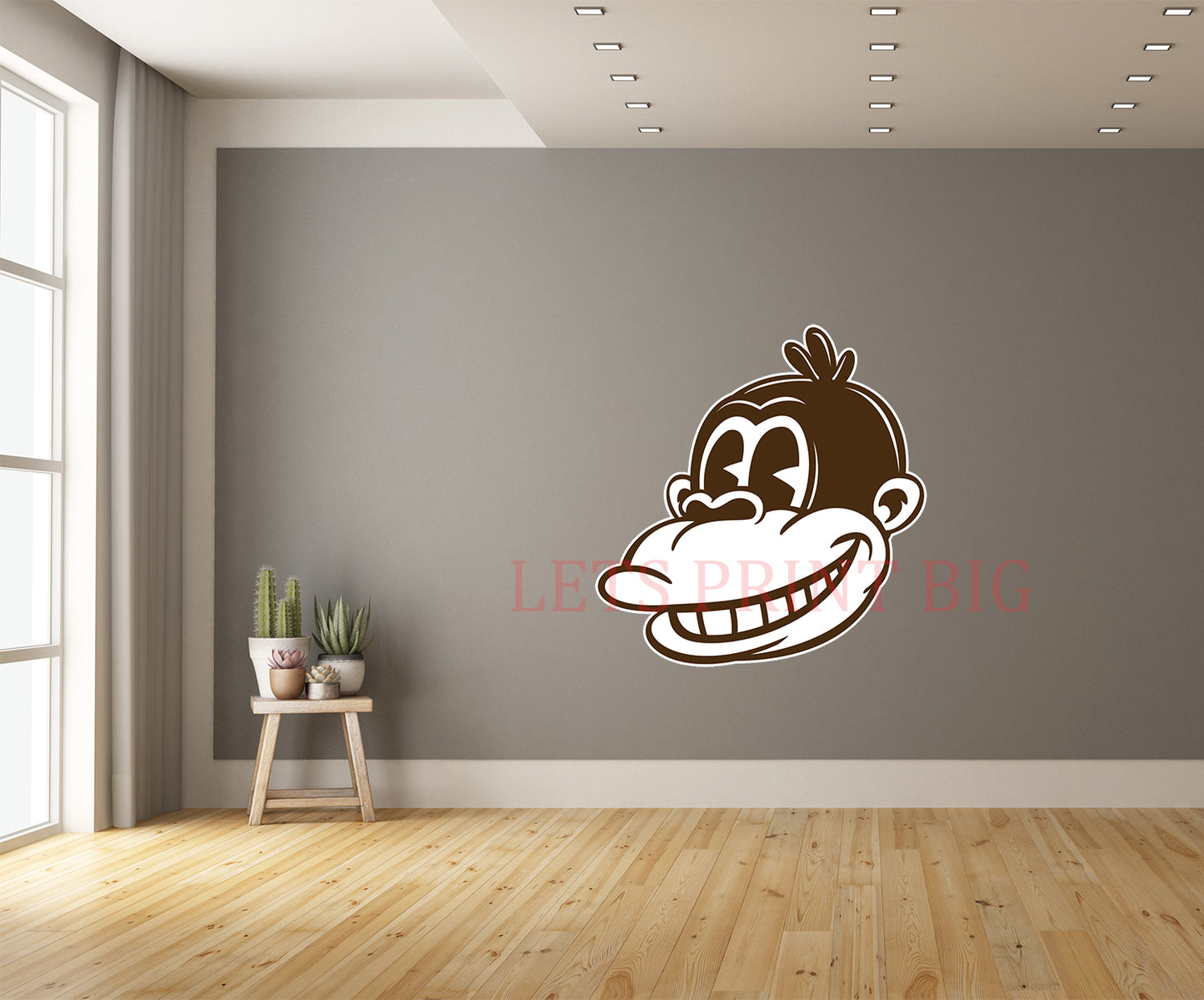 Vintage Smiling Monkey Wall Art Decal