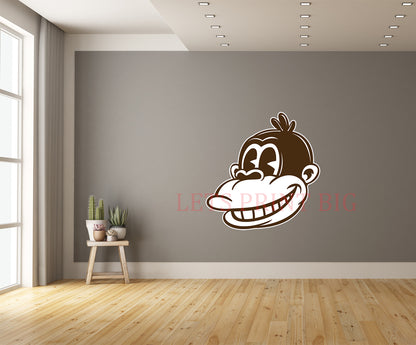 Vintage Smiling Monkey Wall Art Decal