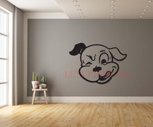 Winking Dog Wall Art Decal