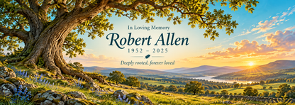 Roots of Love Oak Tree personalized memorial desk mat — sample name and dates