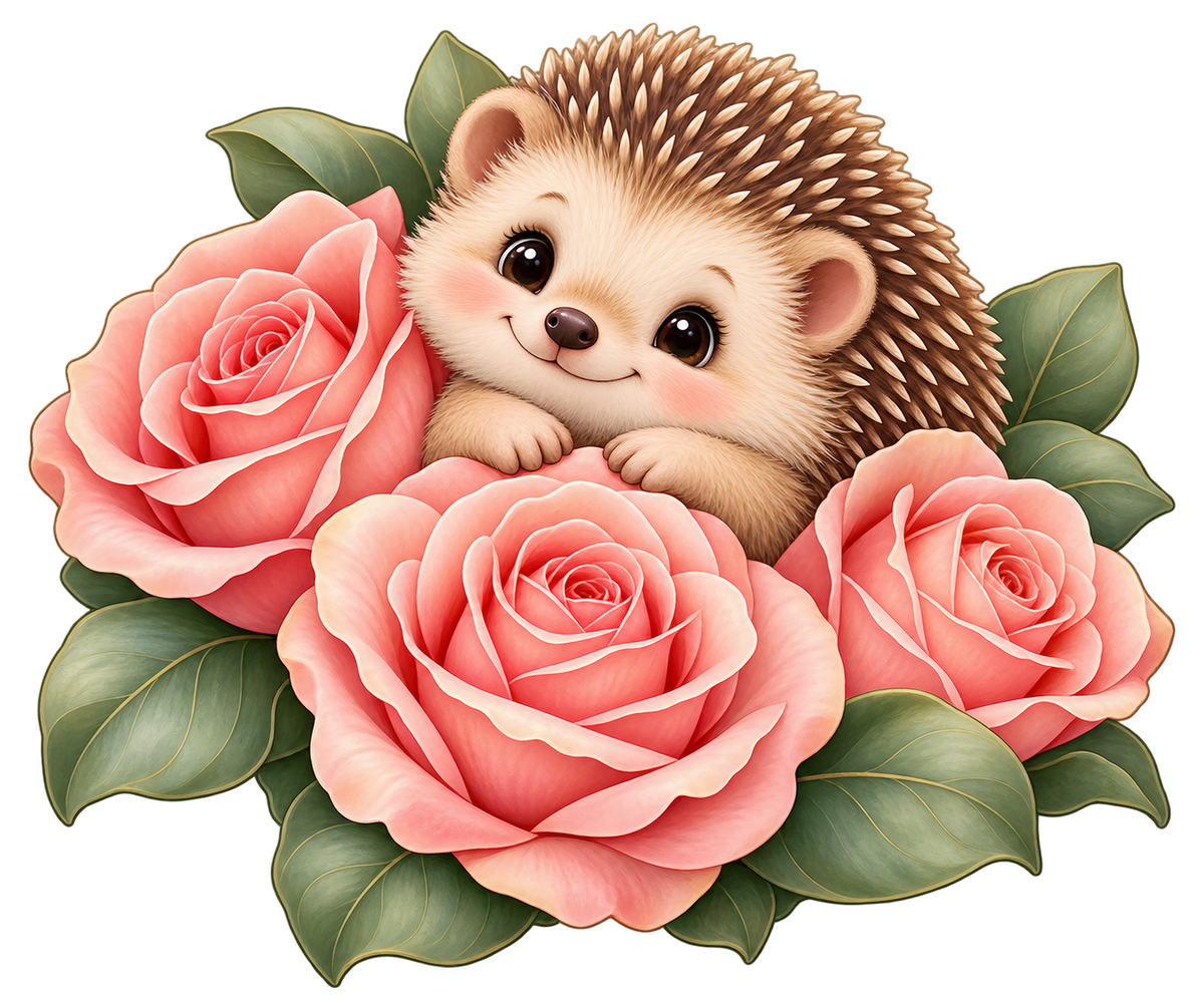 Rose Garden Hedgehog standalone decal only