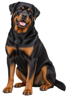 Rottweiler realistic full body contour cut dog decal artwork