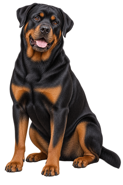 Rottweiler realistic full body contour cut dog decal artwork
