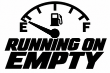 RUNNING ON EMPTY flat artwork shown in black