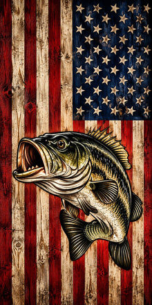 Complete rustic American flag bass wrap artwork without hole