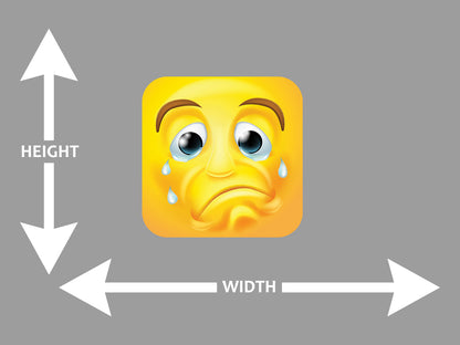 Sad Crying Emoji Emotion Cartoon Wall Art Decal