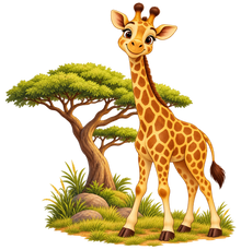 Safari Giraffe Adventure standalone decal only