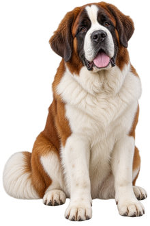 Saint Bernard realistic full body contour cut dog decal artwork