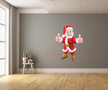 Santa Claus Thumbs Up Cartoon Wall Art Decal