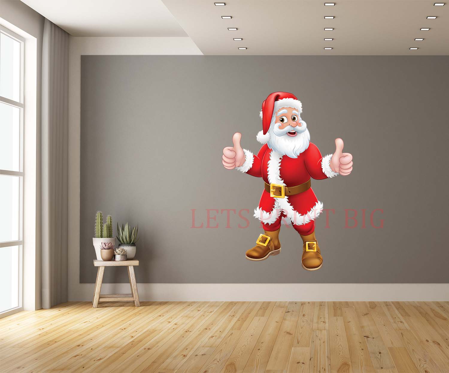 Santa Claus Thumbs Up Christmas Cartoon Wall Art Decal