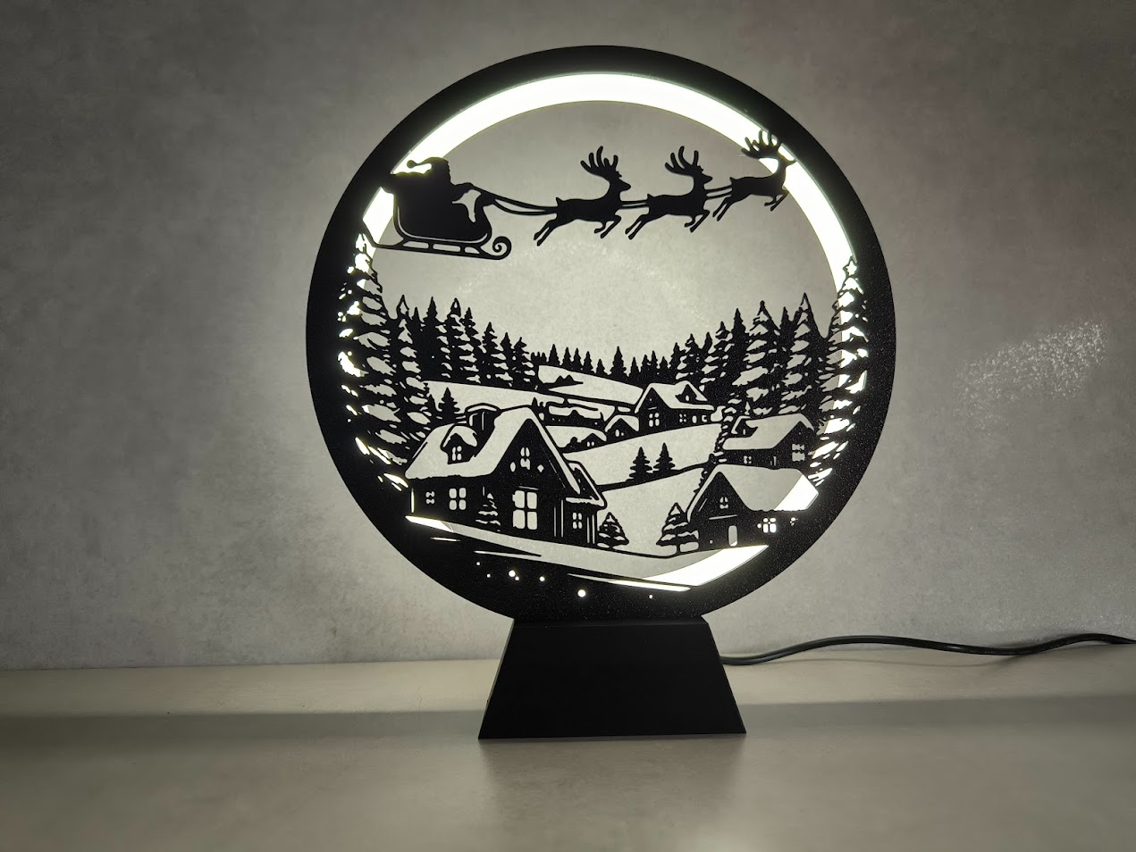 Circle of Light Santa Claus Reindeer Display