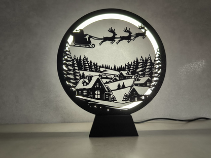 Circle of Light Santa Claus Reindeer Display