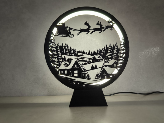 Circle of Light Santa Claus Reindeer Display