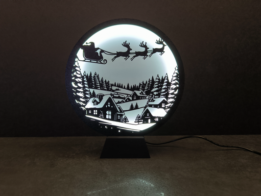 Circle of Light Santa Claus Reindeer Display