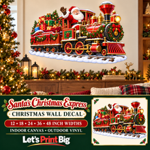 Santa's Christmas Express Christmas wall decal summary – 12 to 48 inch widths