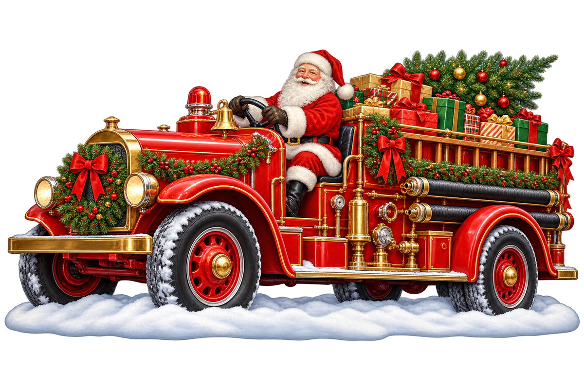 Santa's Christmas Fire Engine standalone artwork