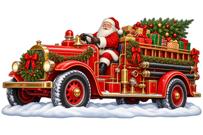 Santa's Christmas Fire Engine standalone artwork