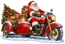Santa's Christmas Motorcycle standalone decal only