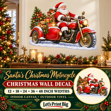 Santa's Christmas Motorcycle summary – 12 to 48 inch widths