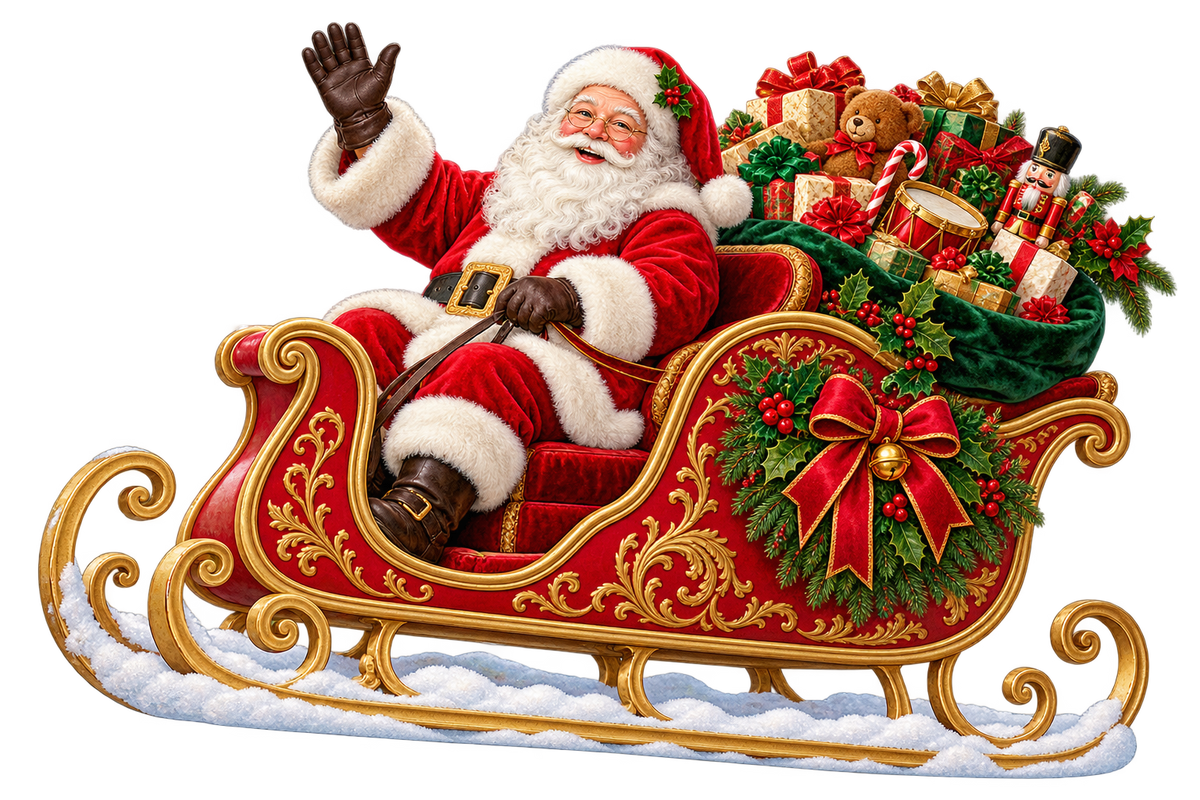 Santa's Sleigh Delivery standalone decal only
