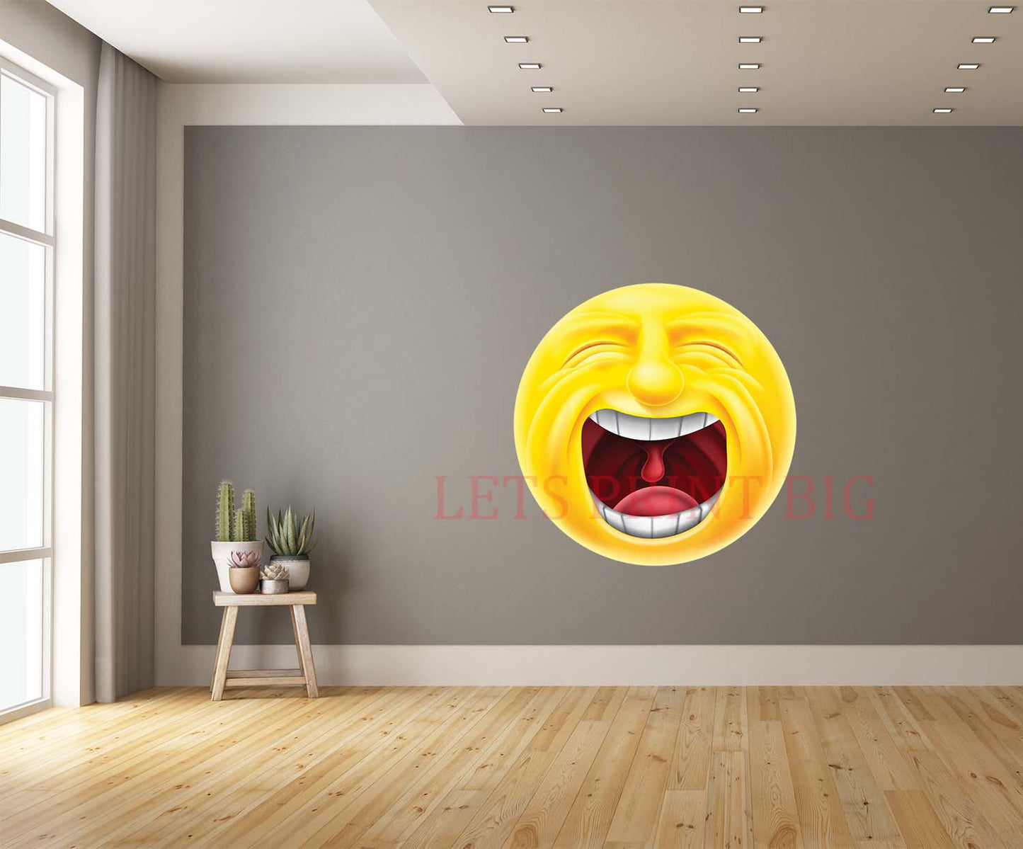 Screaming Emoticon Emoji Wall Art Decal
