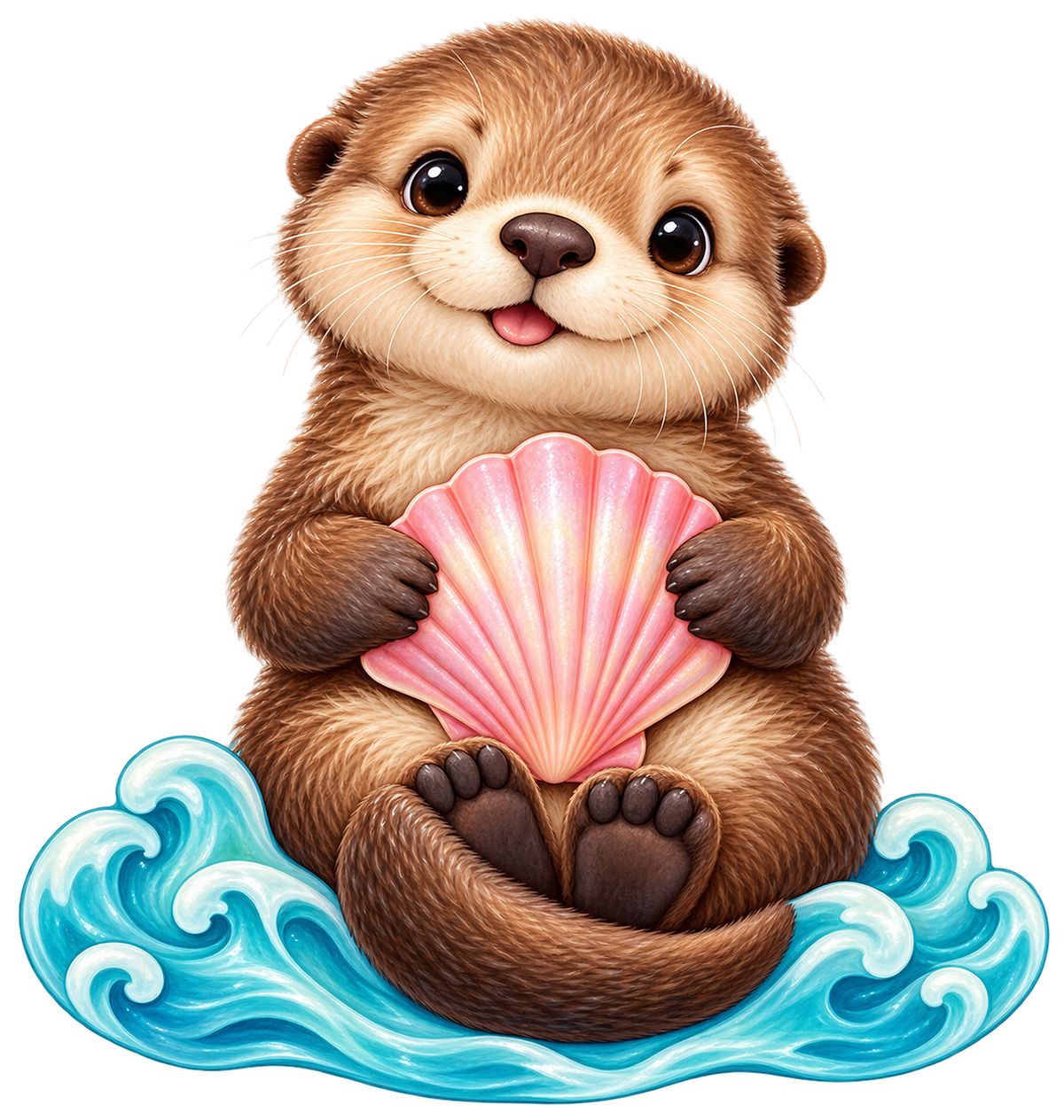 Seashell Baby Otter standalone decal only