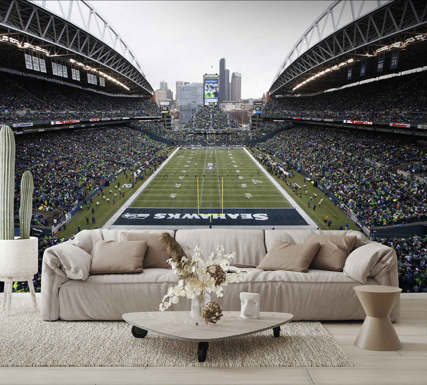 Lumen Stadium Wallpaper Field Football Stadium Wall Mural living room