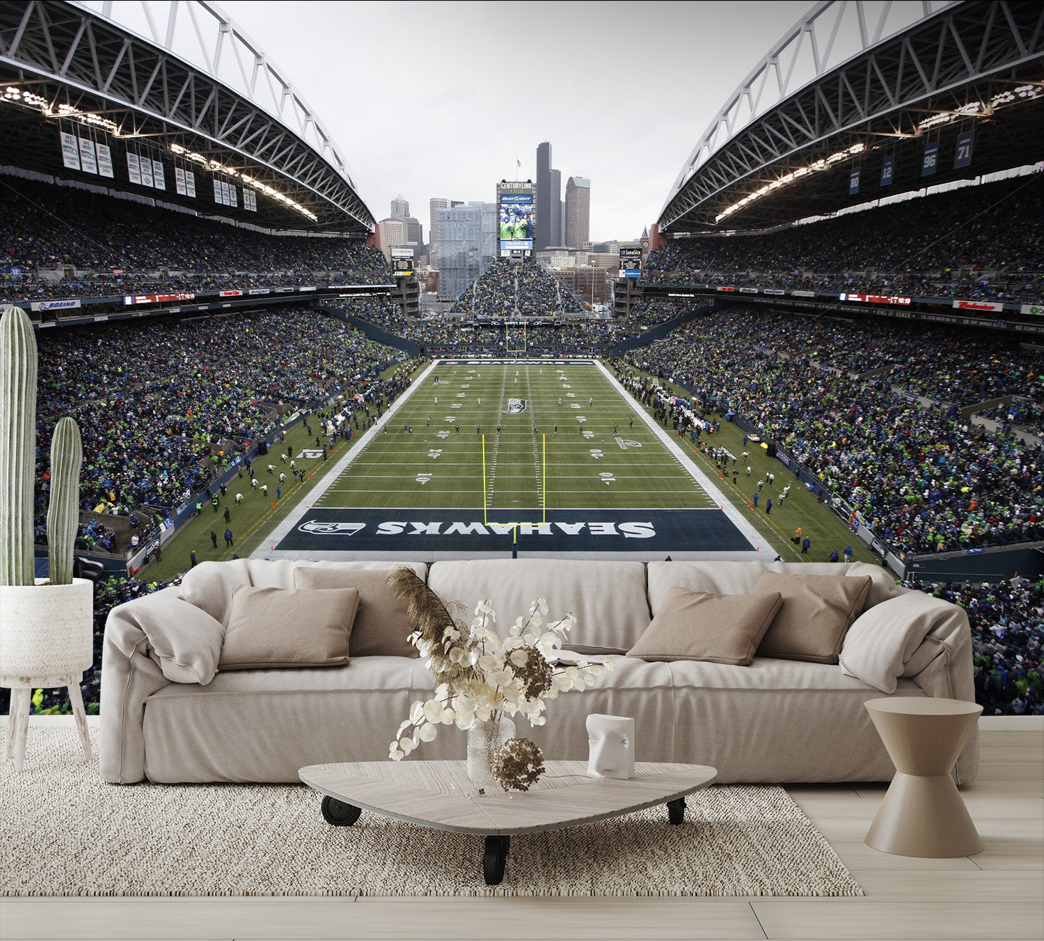 Lumen Stadium Wallpaper Field Football Stadium Wall Mural living room