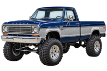 1978 Dodge W200 Power Wagon Midnight Blue & Silver 4x4 transparent contour cut decal artwork
