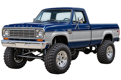 1978 Dodge W200 Power Wagon Midnight Blue & Silver 4x4 transparent contour cut decal artwork