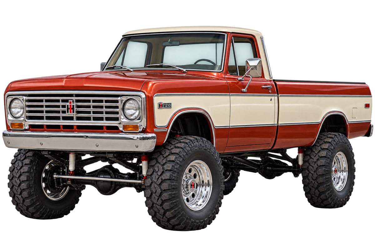 1973 International Harvester 1210 Copper Red & Cream 4x4 transparent contour cut decal artwork