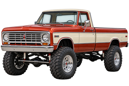 1973 International Harvester 1210 Copper Red & Cream 4x4 transparent contour cut decal artwork