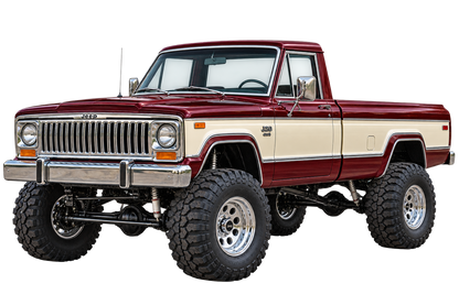 1976 Jeep J20 Deep Maroon & Ivory 4x4 transparent contour cut decal artwork