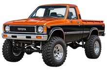 1979 Toyota Pickup Sunset Orange & Black 4x4 transparent contour cut decal artwork