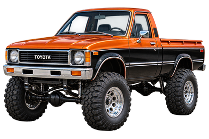 1979 Toyota Pickup Sunset Orange & Black 4x4 transparent contour cut decal artwork
