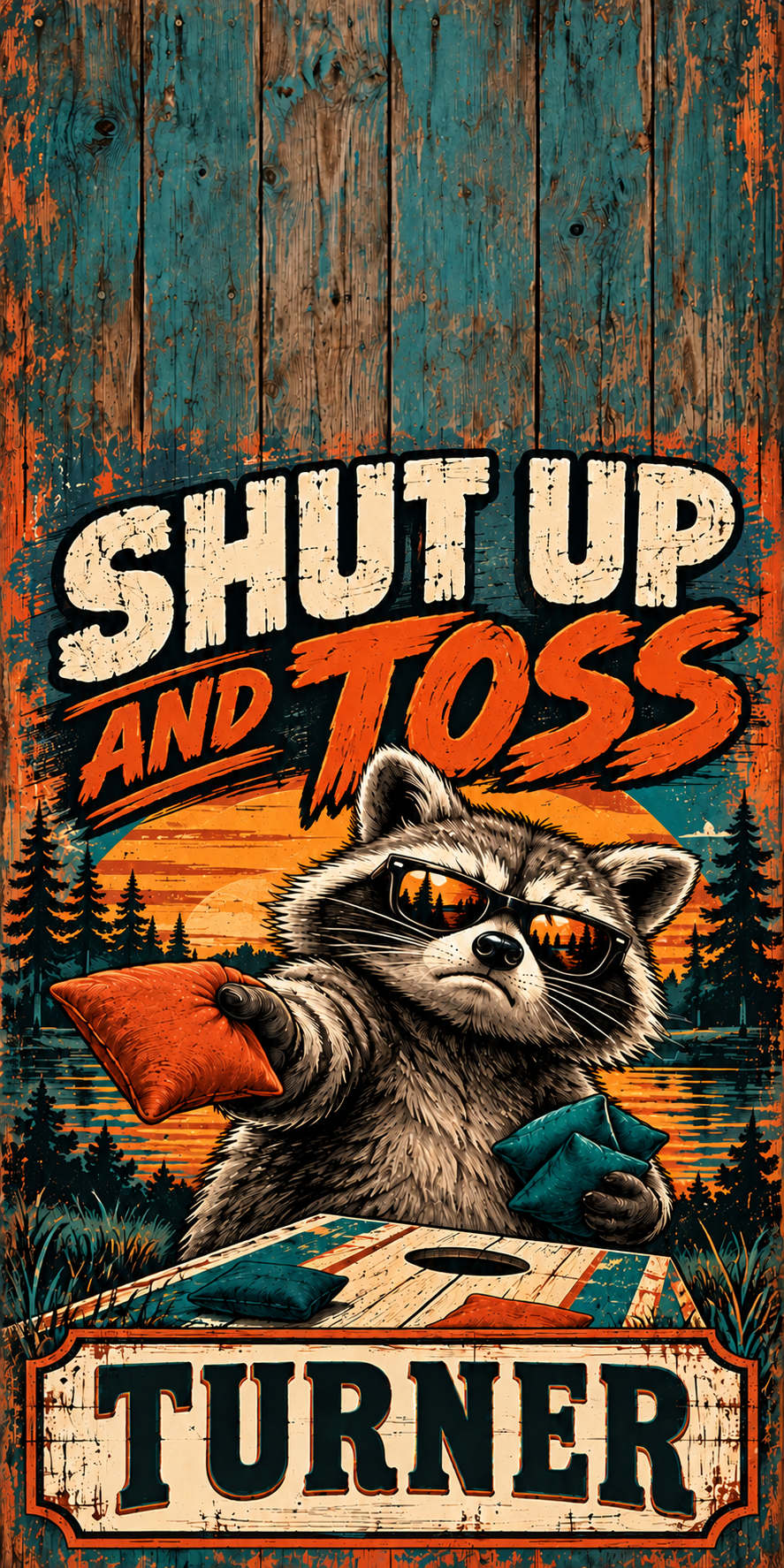 Shut Up and Toss — flat no-hole artwork; sample name TURNER