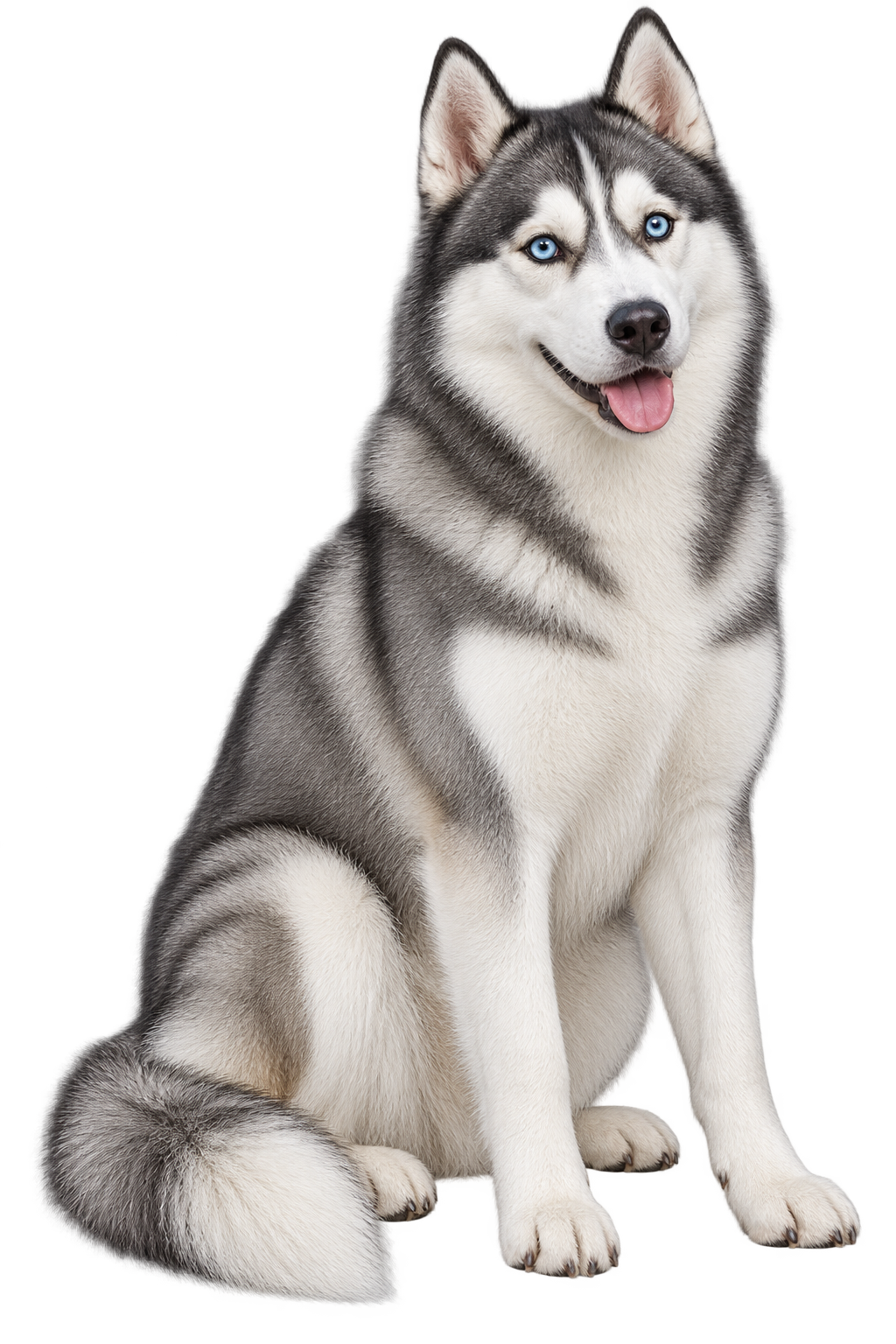 Siberian Husky realistic full body contour cut dog decal artwork