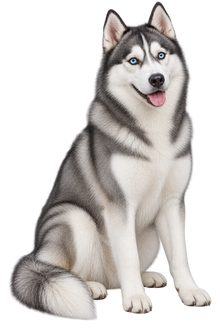 Siberian Husky realistic full body contour cut dog decal artwork