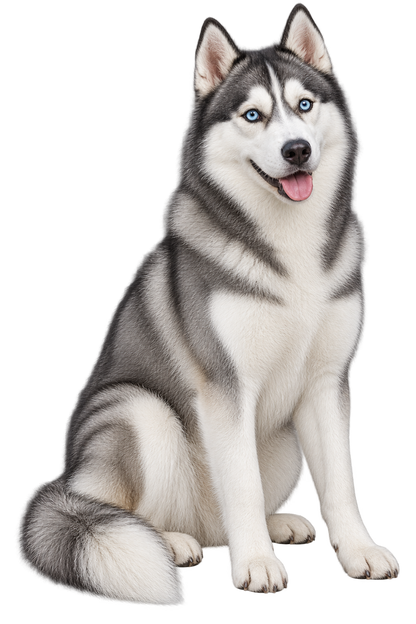Siberian Husky realistic full body contour cut dog decal artwork