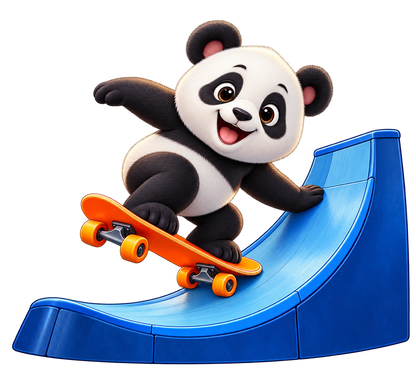 Skate Park Panda standalone decal only