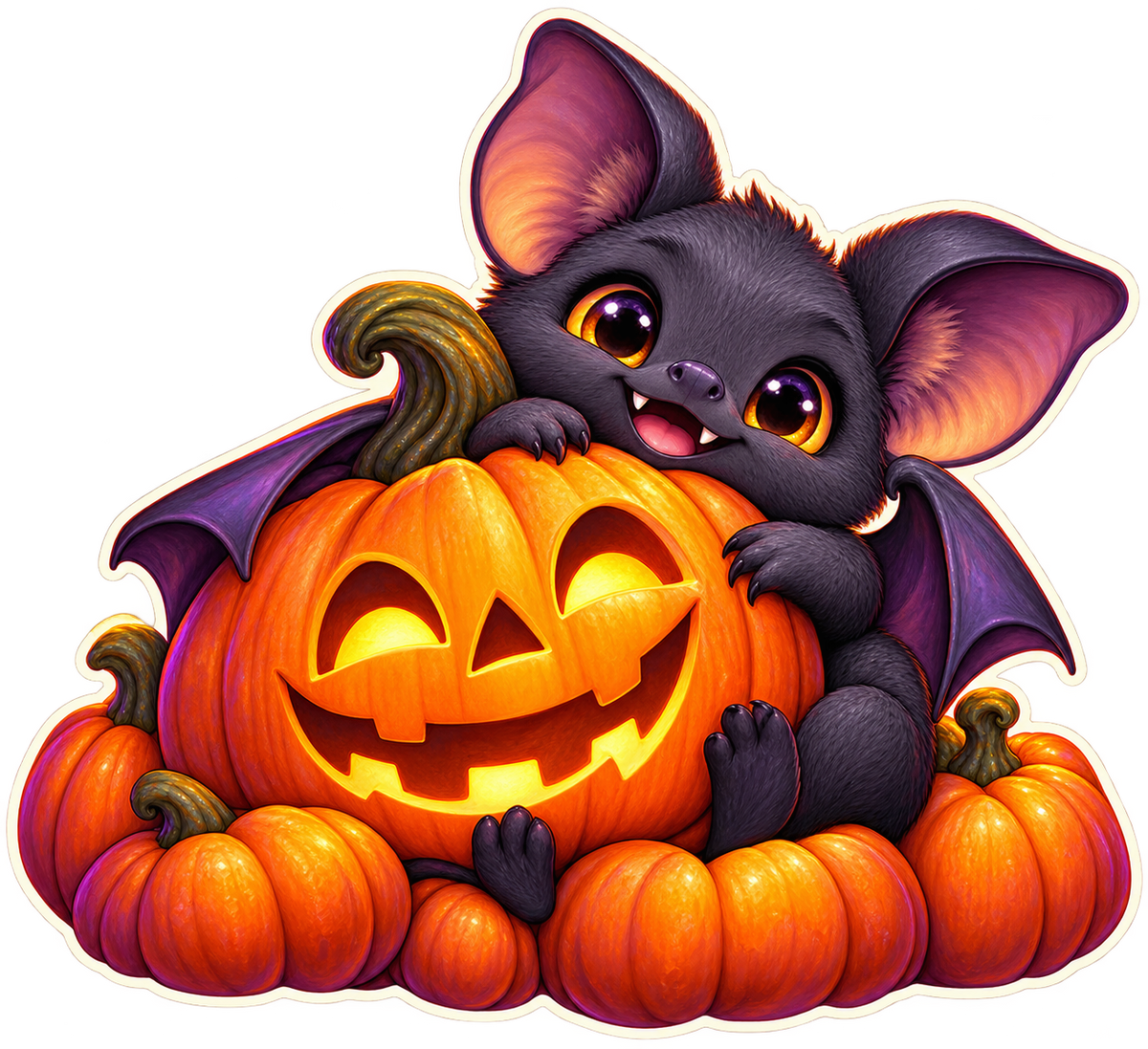 Sleepy Bat Pumpkin Hug standalone