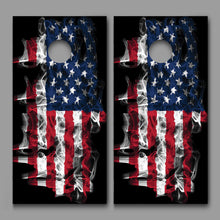 Smoking Flames American Flag Corn hole Wraps Decals - 150686