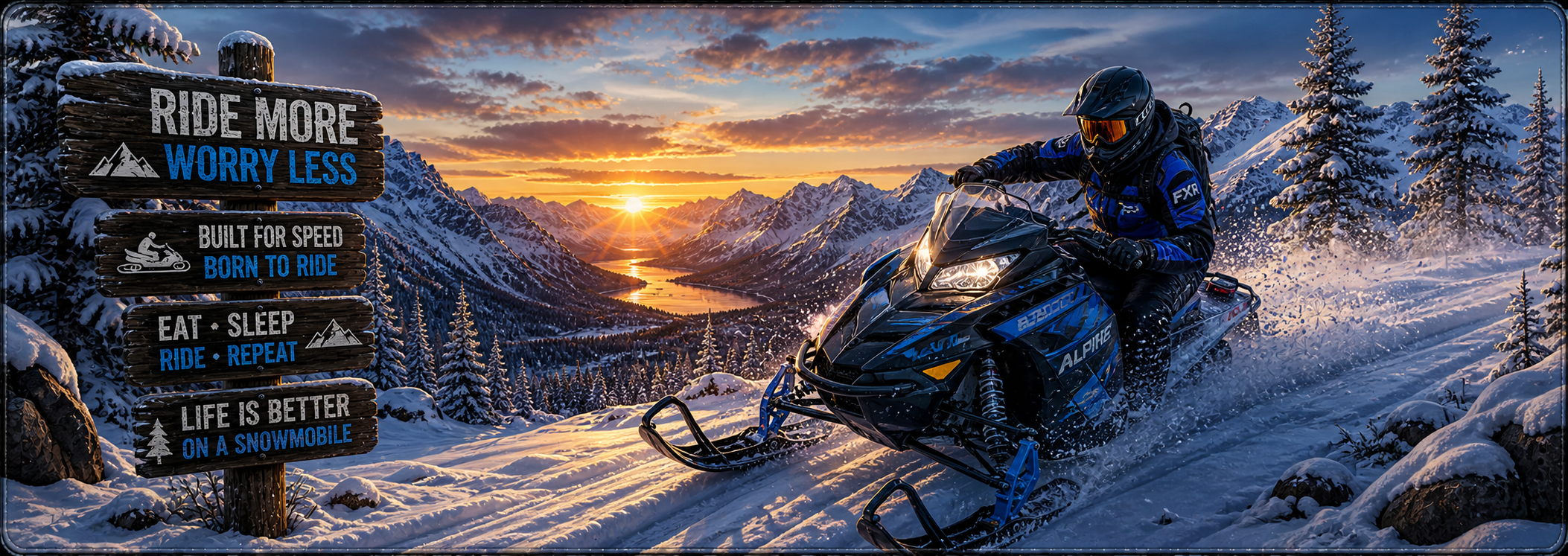 Snowmobile Alpine Rush Desk Mat